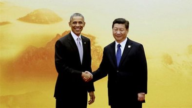 APEC上奥巴马和习近平合影